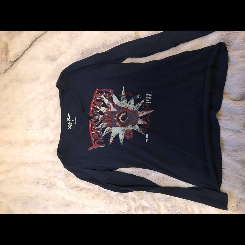 Luck brand printed long sleeve